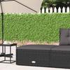 Vidaxl Garden Footstool With Cushion, Black, Poly Rattan