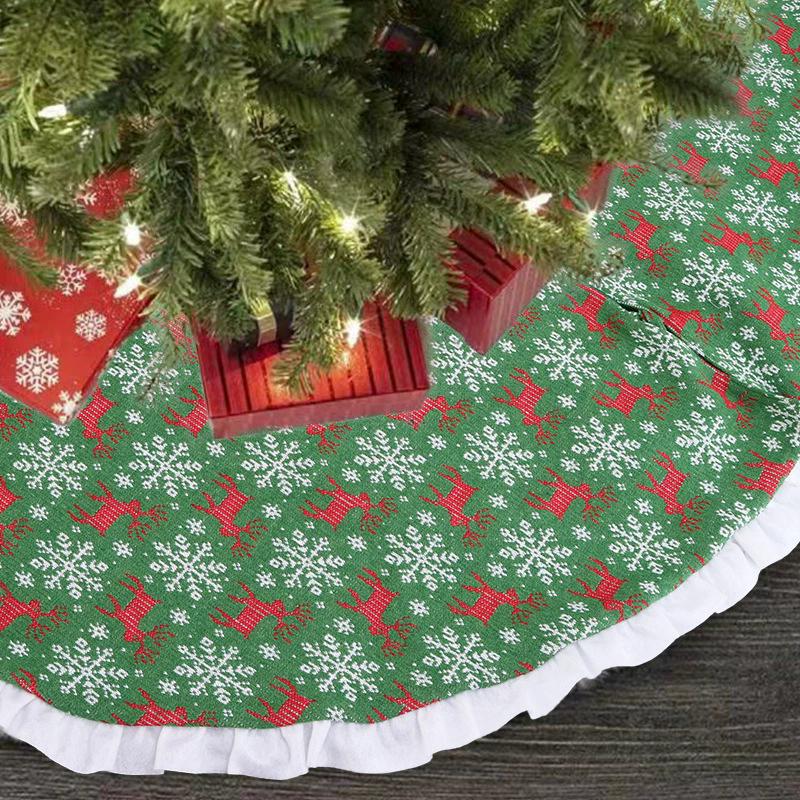 WTEMPO Winter Christmas Tree Mat for Home Party Christmas Tree Skirt Printed Xmas Tree Skirt Holiday Indoor Outdoor Activity Decorations