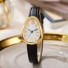 Women Snake Dial Watch Leather Strap Clock Quartz Wristwatch