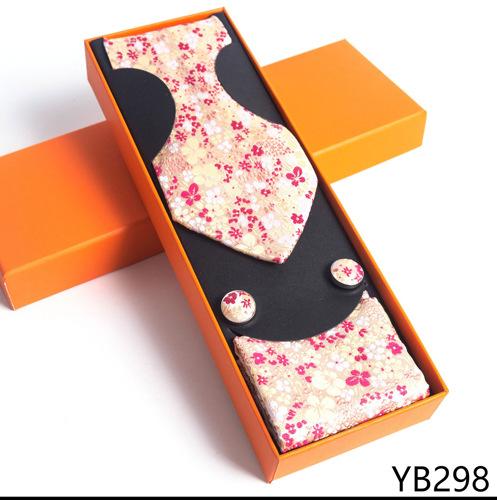 Herrenkrawatte mit quadratischer Manschette, Geschenkbox-Set, Business-Casual-Krawatte, Orange, Geschenkbox