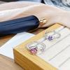 Kitten Star Inlaid Zir*****Pen Ring Niche Light Luxury High Sense Simple Stacking Wearing Colored Treasure Ring Woman