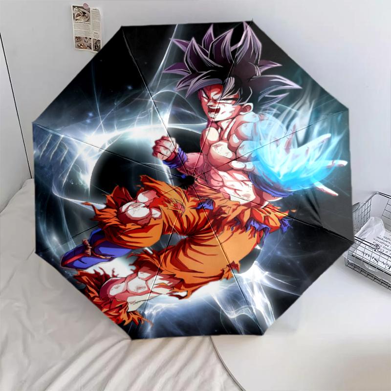 

Cartoon Character Goku pattern, automatic folding umbrella, portable and foldable design, 8 ribs, a Christmas or birthday gift.