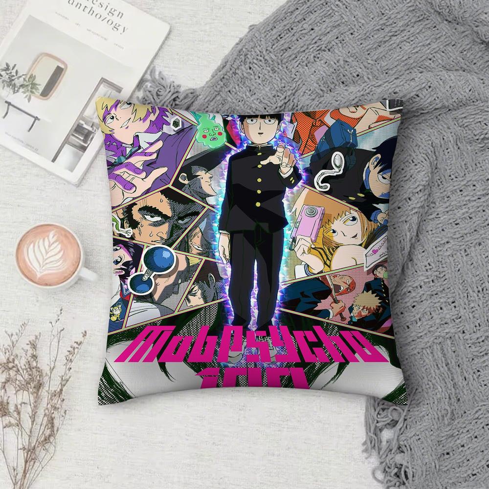 Hot Anime M-Mob P-Psycho 100 Pillow Case Cover Square Sofa with for Pattern Comfortable Cushionsuitable of Room