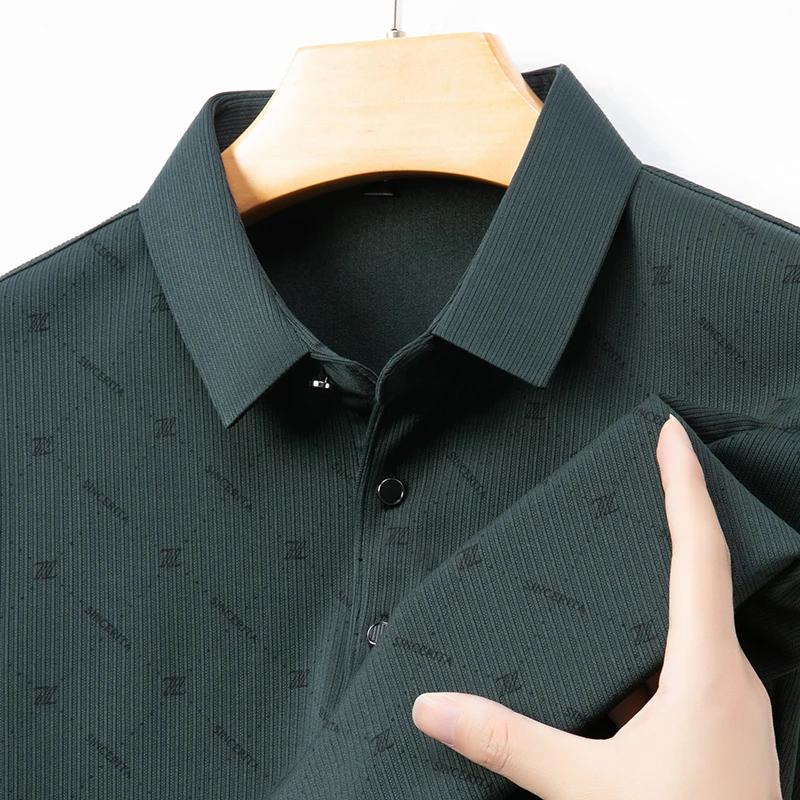 

Новая мужская рубашка с длинным рукавом в стиле business casual с нашивкой, однотонная рубашка поло, модный дышащий удобный универсальный топ L темно-зеленого