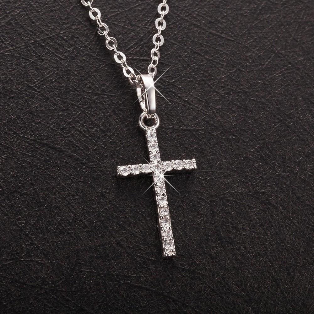 Square Zircon Cross Necklace Hip-hop Style Men s and Women s Personalized Hoodie Chain Couple Neck Jewelry
