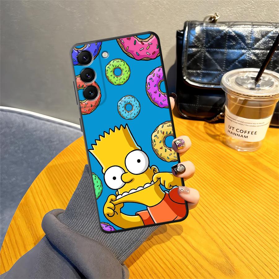 S-simpsons Pouzdro na koblihu pro Samsung Galaxy A04 A30 A40 A50 A70 A07 A03 A10 A20 A05 Note 20 Ultra 9 10 A06 A01 A02 Kryt na telefon