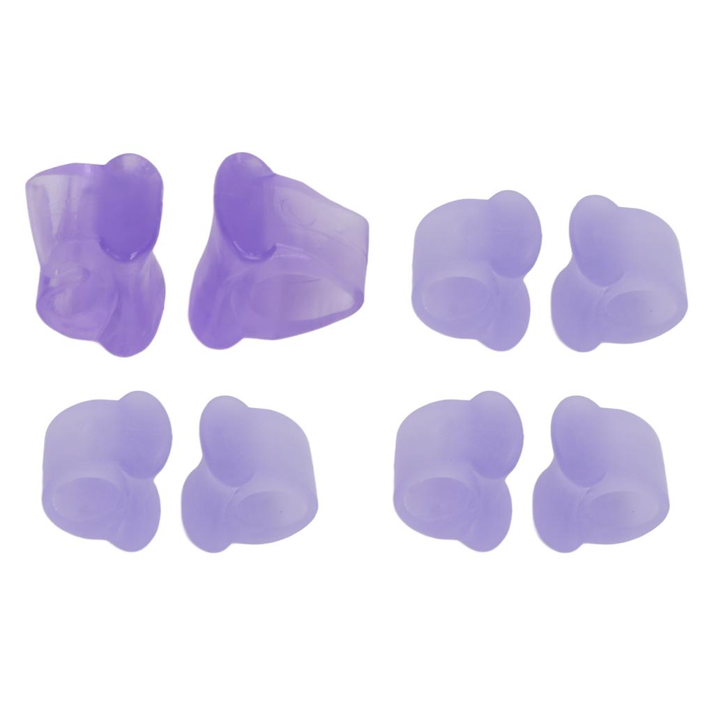 4 Pairs Toe Separator Silicone Bunion Hallux Valgus Corrector Straightener for Overlapping Toes Purple