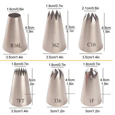 4/5/6/7 Peças Bicos de Creme Bico de Confeitar Copo Grande Forminhas de Papel para Cupcake Bicos de Creme Ferramentas de Decoração de Bolo para Saco de Confeitar para Pastelaria Assar