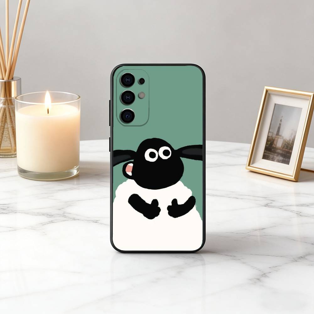 Clever das S-Schaf S-Shaun-SS Handyhülle Schwarzes Silikon Weich Für Samsung S25,S24,S21,S22,S23,S30,Ultra,S20,Plus,Fe,Lite