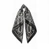 90cm Women's Cashew Silk Scarf: European-American Retro Paisley Print Headscarf