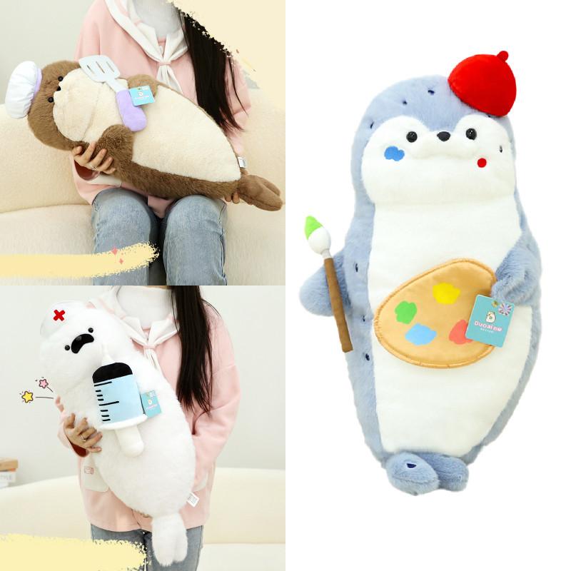 Seal Toy Plush Chef Nurse Painter Sea Sloth Stuffed Animal Doll Decor Cartoon