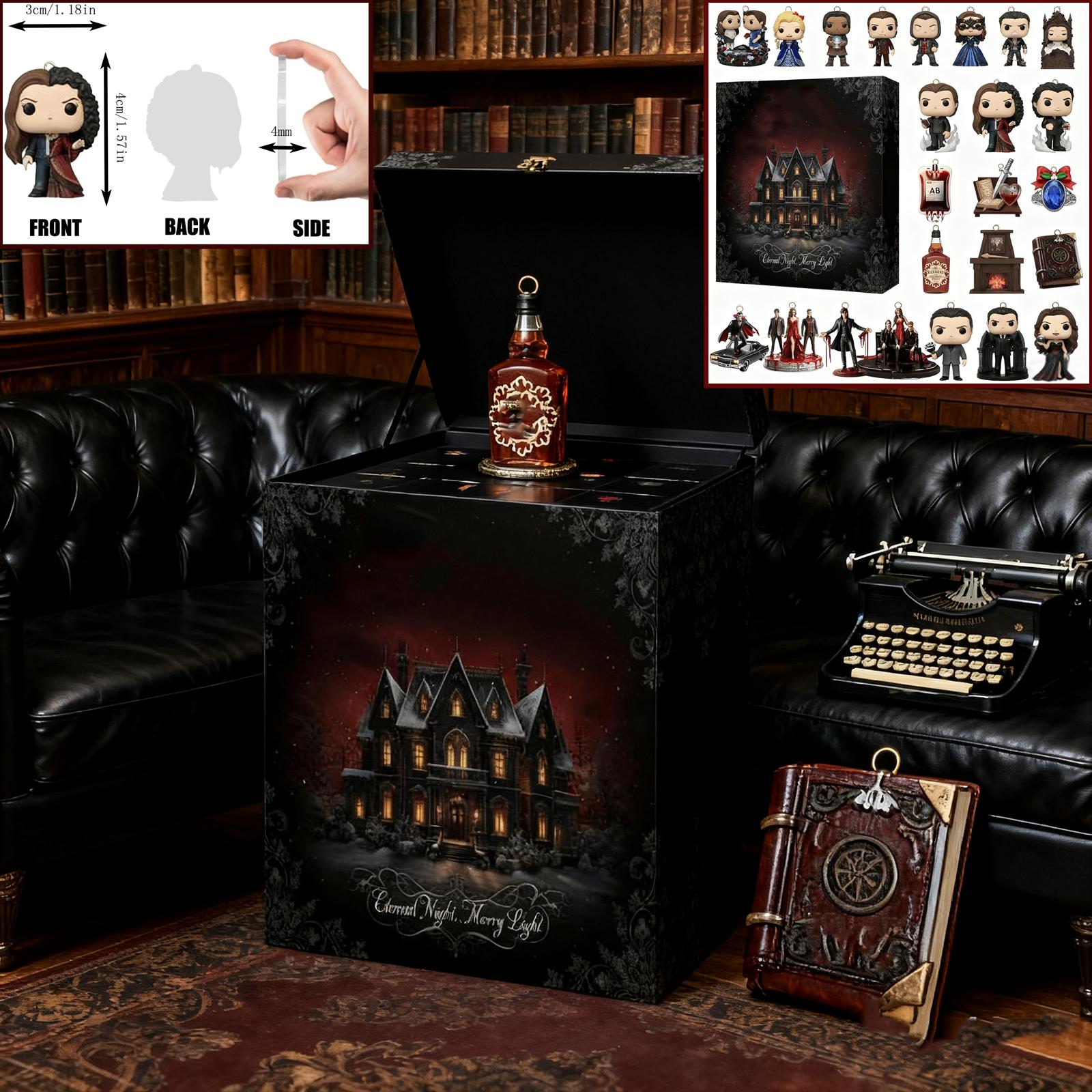 

2D Самолет+коробка +24 шт. Календарь обратного отсчета Дневник Клана Крови Рождественский Адвент-календарь One Size