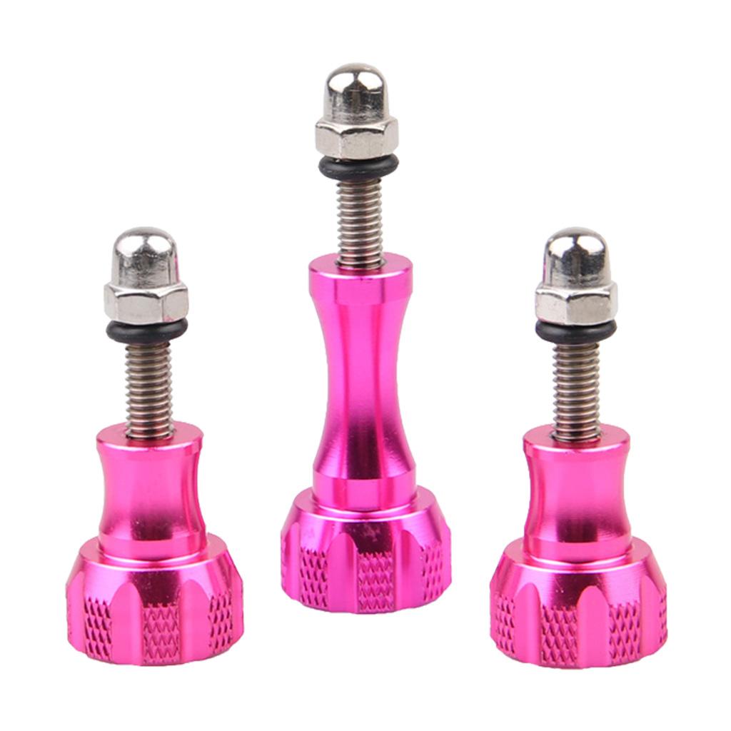 

Aluminum Alloy Sports Camera Screw Set Long Thumb Knob Bolt Nut Replacement Kit for Bicycle Tripod Mount рожевий червоний колір