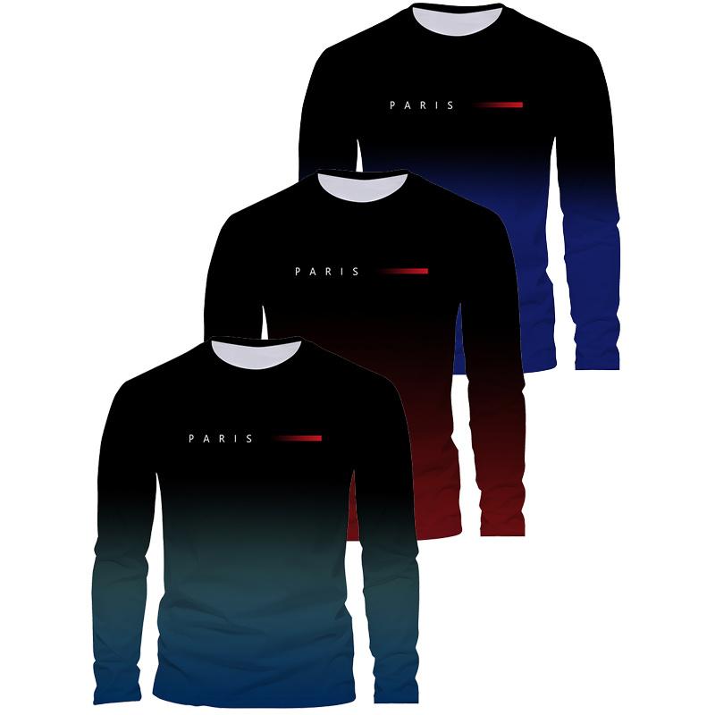 Autumn Men's Long Sleeved T-shirt Letter Print T Shirt Three-piece Set T-shirt Clothes T Shirt for Man Fashion Tshirt