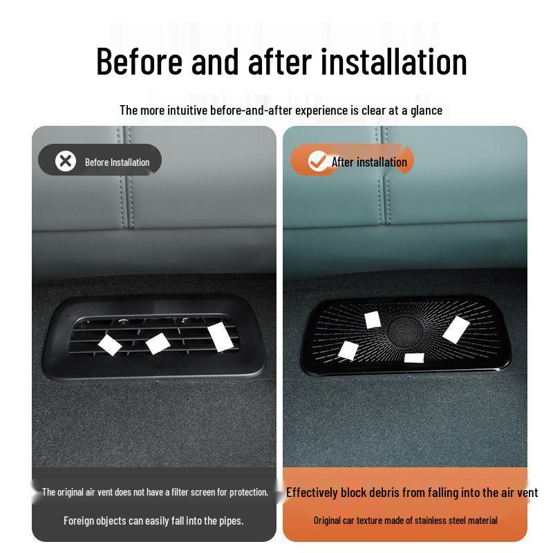 Cubierta de ventilación de A/C debajo del asiento para YU7: Accesorio de Protección Interior Antiembozos