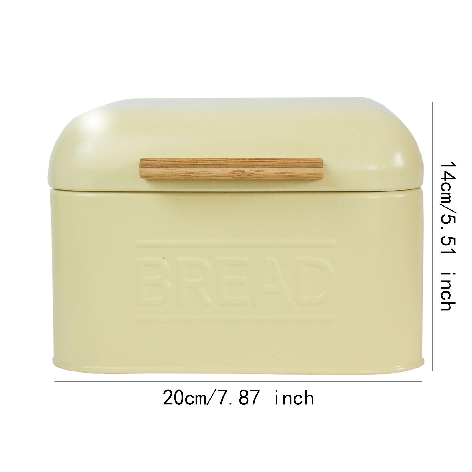 

Железный ящик для хранения хлеба Контейнер для хранения продуктов и хлеба Контейнер для закусок с крышкой Ретро столешница Кондитерская кухня светло-желтого