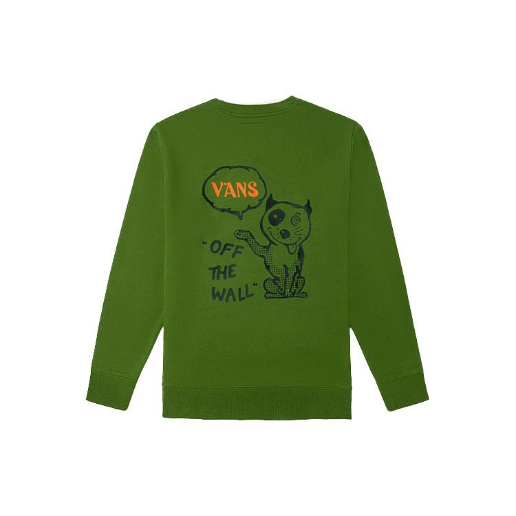 Vans Fun Dog Pattern Pullover Crewneck Sweatshirt Men Sweatshirt Avocado-Green VN0A5H76ZQW S