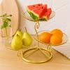 High Quality Iron 3-Tier Fruit Basket Lotus Leaf Shape Vintage Fruit Bowls Stand Fruit Holder Bread Snack Display