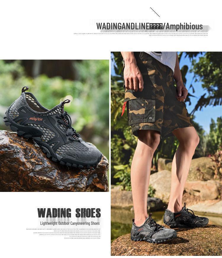 Sommarherrarnas Andningsbara Utomhushiking Sandaler - Koreansk Stil Vattenskor