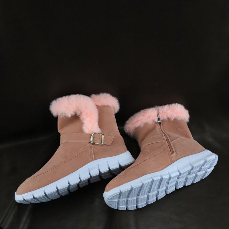 Winter Warm Women Ankle Snow Boots Fur Suede Casual Shoes Flats Short Plush Sneakers 2025 Woman Boots New Fashion Botas Mujer