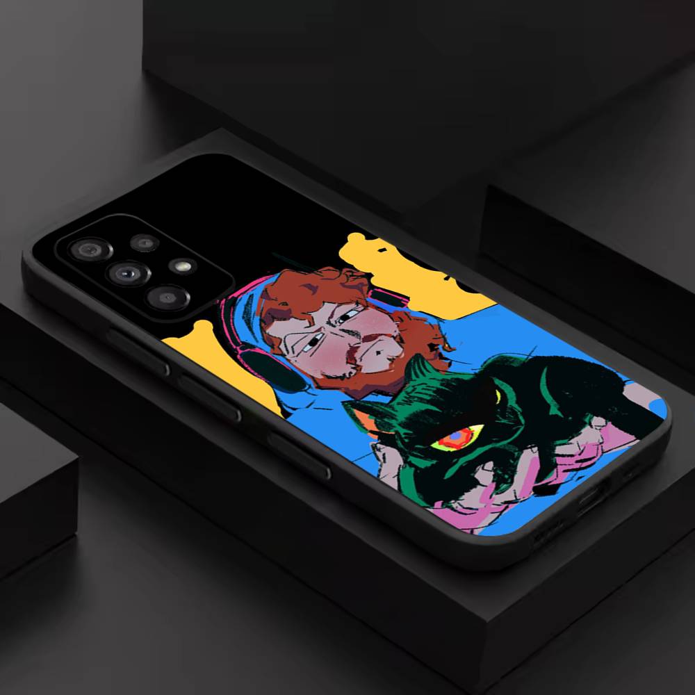 

Kitty and C-Caseoh Funny For Samsung S 26,25,24,23,22,30,21,10,9,Ultra,Plus,Lite,FE,4,5G Phone Case Black Soft Case SamsungS24fe