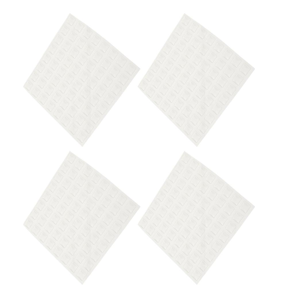 256 stk. Firkantet Form Taktilt Klistermærkesæt Silikone Braille Klistermærker Prikker for Synshandicappede 10 mm Diameter