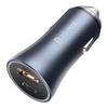 Baseus Golden Contactor Pro Car Charger, Usb + Usb-C, Qc4.0+, Pd, Scp, 40W (Gray)
