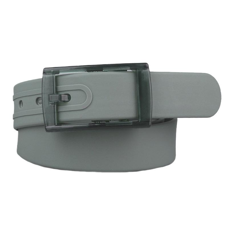 Plain Candy Colors Silicone Rubber Leather Wavy Shape Belt Plastic Buckle Cute Without Metal Belts for Men and Women Waistband