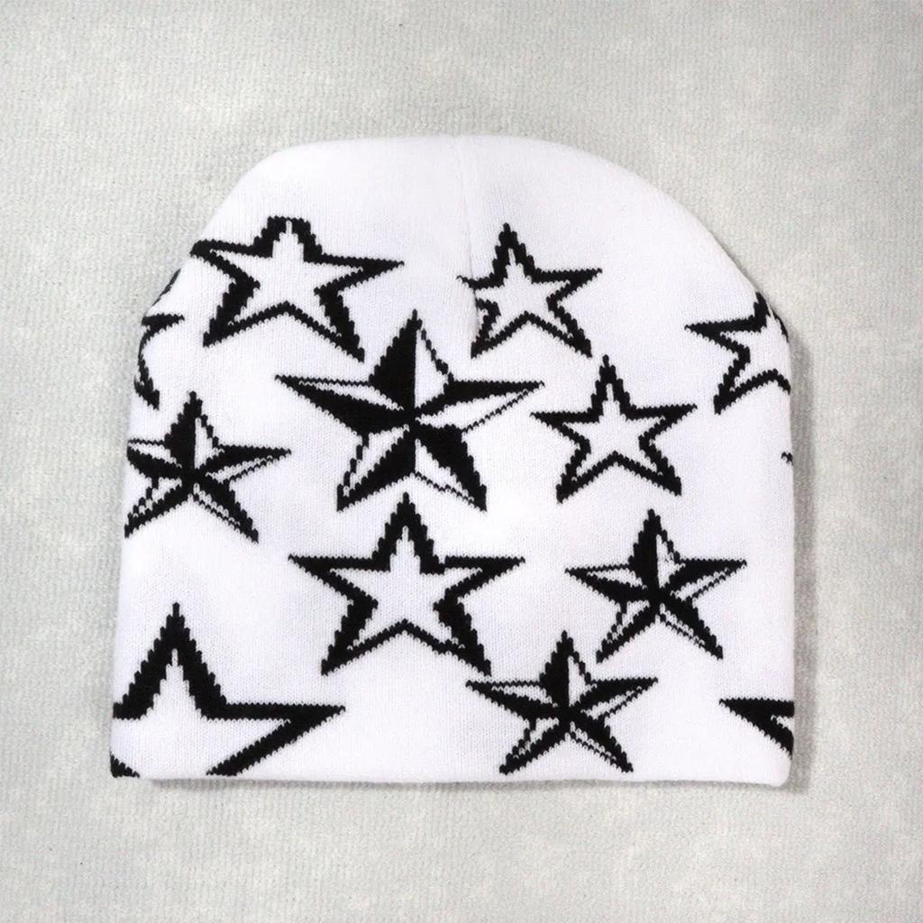 New Big Star Winter Warm Hat For Men Women Knitted Wool Beanies Skullie Autumn Winter Colors Gorros Skull Cold-Proof Bonnet