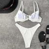 Bikini Push Up Bikinisett Høy Liv Dame Badedrakt Sexy Badetøy Badedrakt Hvit Badedrakter Strandtøy Biquini Bikinisett