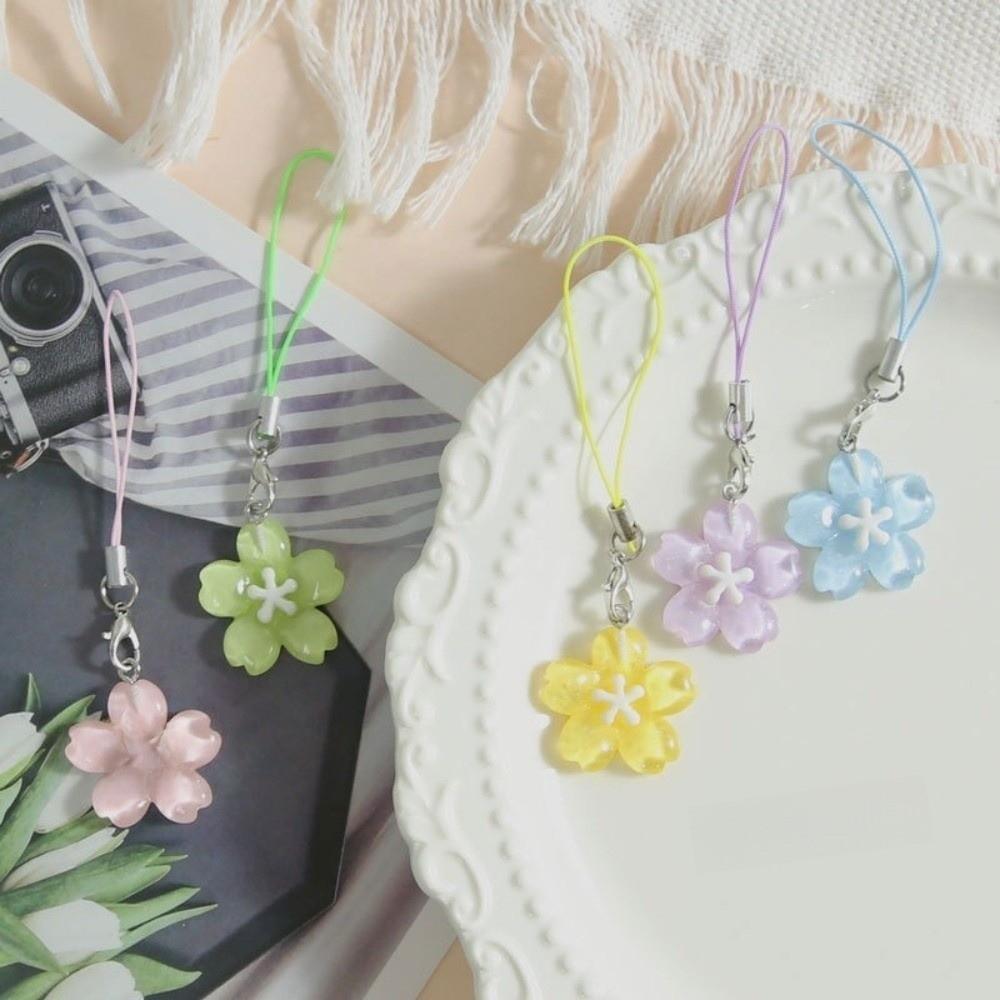 Solid Color Transparent Bag Phone Chains Fresh Kawaii Pendent Accessory Spring Summer