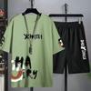 Men's Summer Sports and Leisure Suit Men's Short-sleeved Fashion Casual Handsome Two-piece Suit