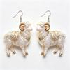 Cartoon Sheep Earrings 1 Pair 2D Flat Acrylic Animal Jewelry Hypoallergenic for Animal Lovers Party Wear Perfect Gift