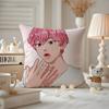 Kpop PPLAVE Bamby Cushion Cover Antidustmite Pillowcase Invisible zipper silky short plush Sofa cushion cover