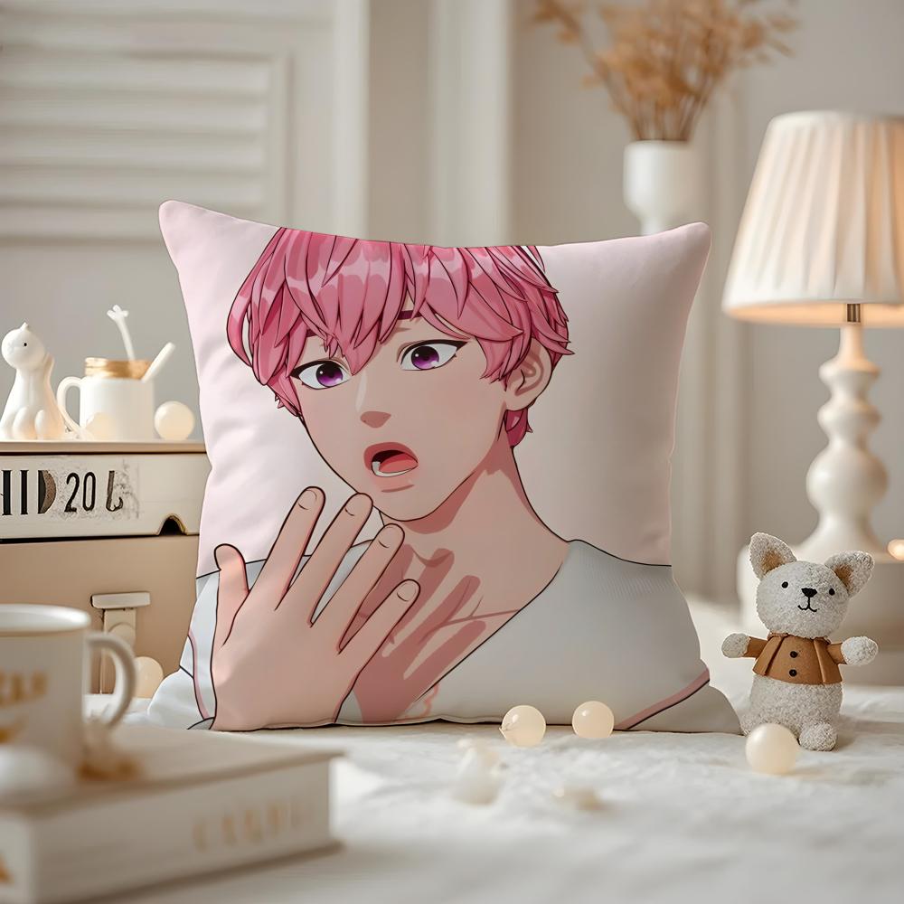 Kpop PPLAVE Bamby Cushion Cover Antidustmite Pillowcase Invisible zipper silky short plush Sofa cushion cover