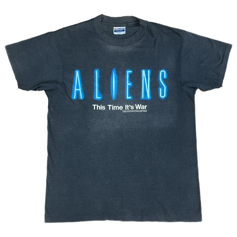 NEW! Aliens Movie Promotional T-Shirt Heather Navy Color Size S-4XL Unisex T-Shirt M