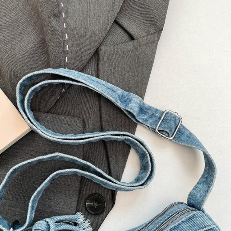 Borsa a tracolla borsa a spalla in denim lavato vintage