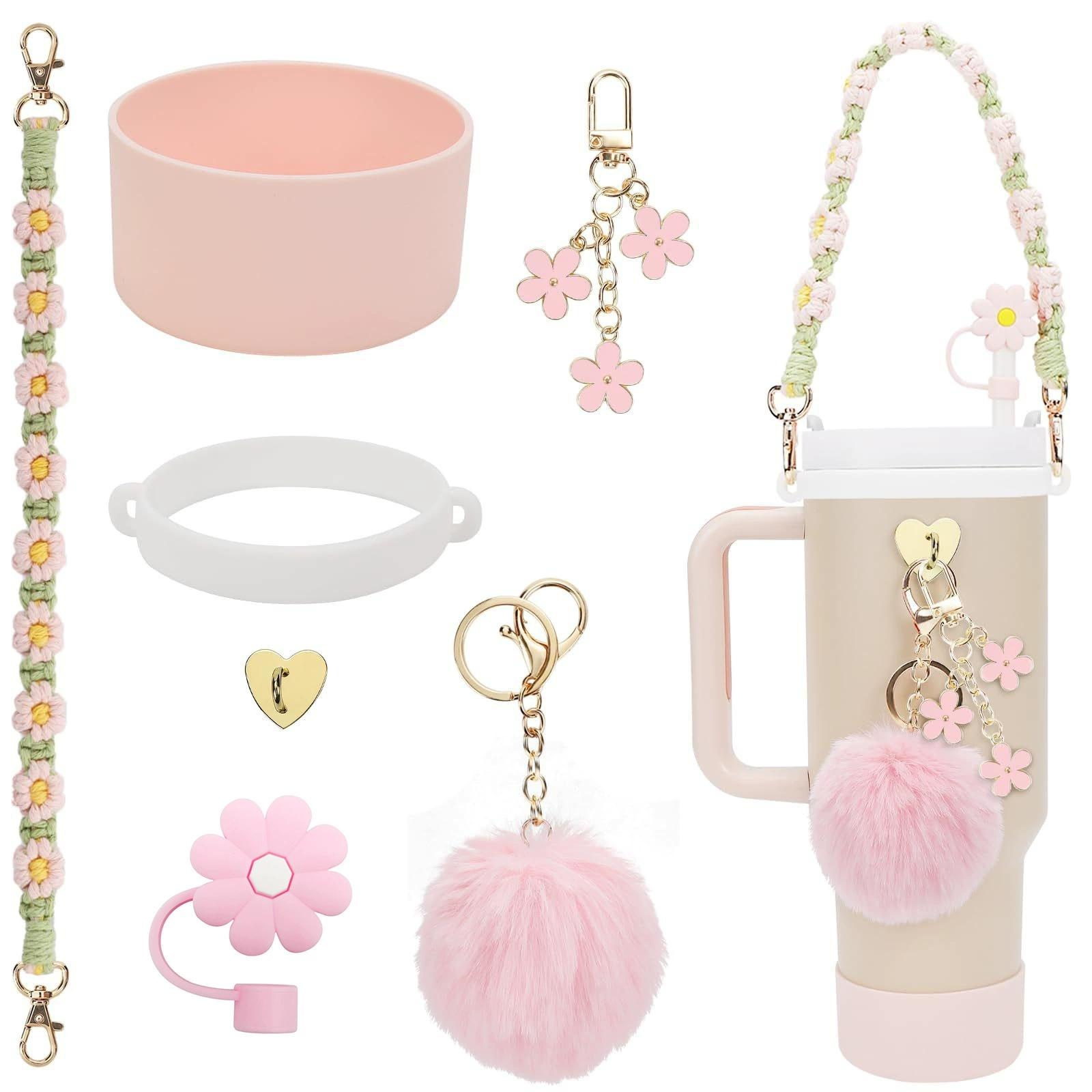 

Набір аксесуарів для чашок 7 шт. для Stanley, включаючи ручку-ремінець, силіконовий захист для дна чашки, кришку для соломинки, підвіски для термокружок 40 унцій та 30 унцій