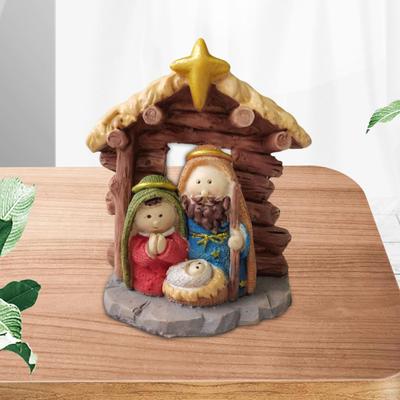 Heilige Familie Figur Katholisch Josef Jesus Maria Mutter Skulptur Krippenszene Harz für Tisch Zuhause Wohnzimmer Innen Ornament