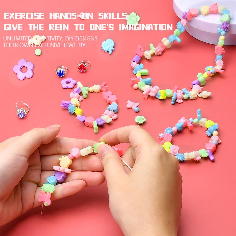 Non-Toxic Children'S Handmade Beaded Bracelet Making Kit Toy Play Home Diy Bracelet Necklace Jewelry Beads Set Handbag Toys For Children Gift