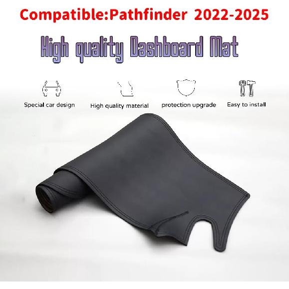 Custom Interior Accessories for Nissan Pathfinder 2022 2023 2024 2025 Leather Center Console Cover Dashboard Cover Dash Cover Mat Pad Balck(Without
