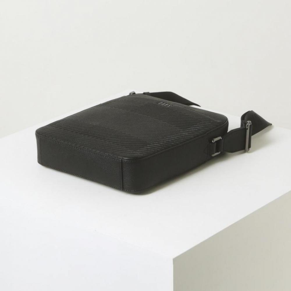 Daks Black House Check Cow Leather Crossbody Bag