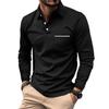 Camisa Polo de Primavera Otoño con Bolsillo de Botón Camisas Polo Deportivas para Hombre