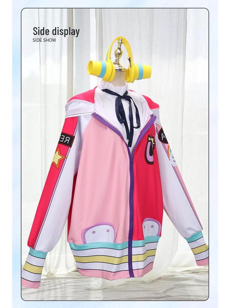 Červený Uta Cosplay Set: Japonský Lolita kabát a rukávy skladem