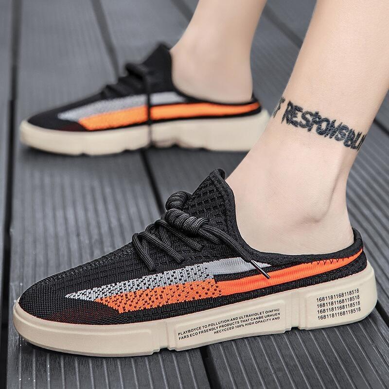 Sommer MeshMode Atmungsaktive Halbslipper für Herren Hohe Qualität Leicht Komfort Baotou Freizeitschuhe Strandspaziergang Outdoor Sneaker