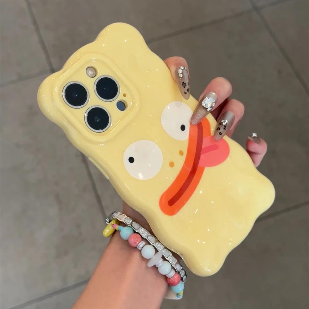 Fun and funny expressions apply to Apple iPhone16/17Pro mobile phone case 14 wavy clouds 15 fine holes 13 soft