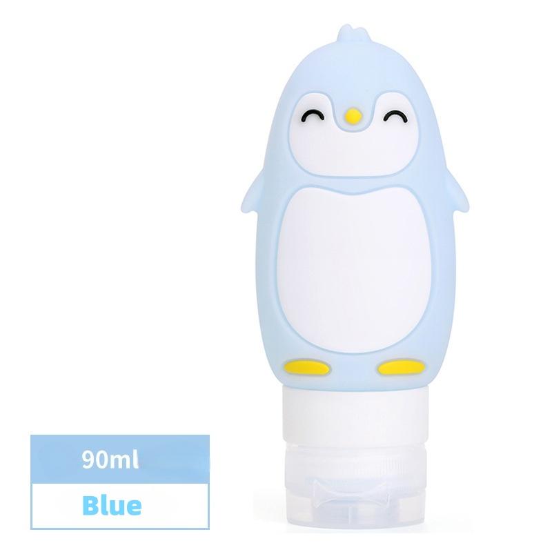 Cartoon Penguin Shaped Bottle Packaging,Press on Storage Bottle,Can Hold Shower Gel and Shampoo,Travel Accessories