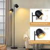 NETTLIFE Lampadaire - vintage 44,5 cm - E14 - Abat-jour tissu noir - Structure métal