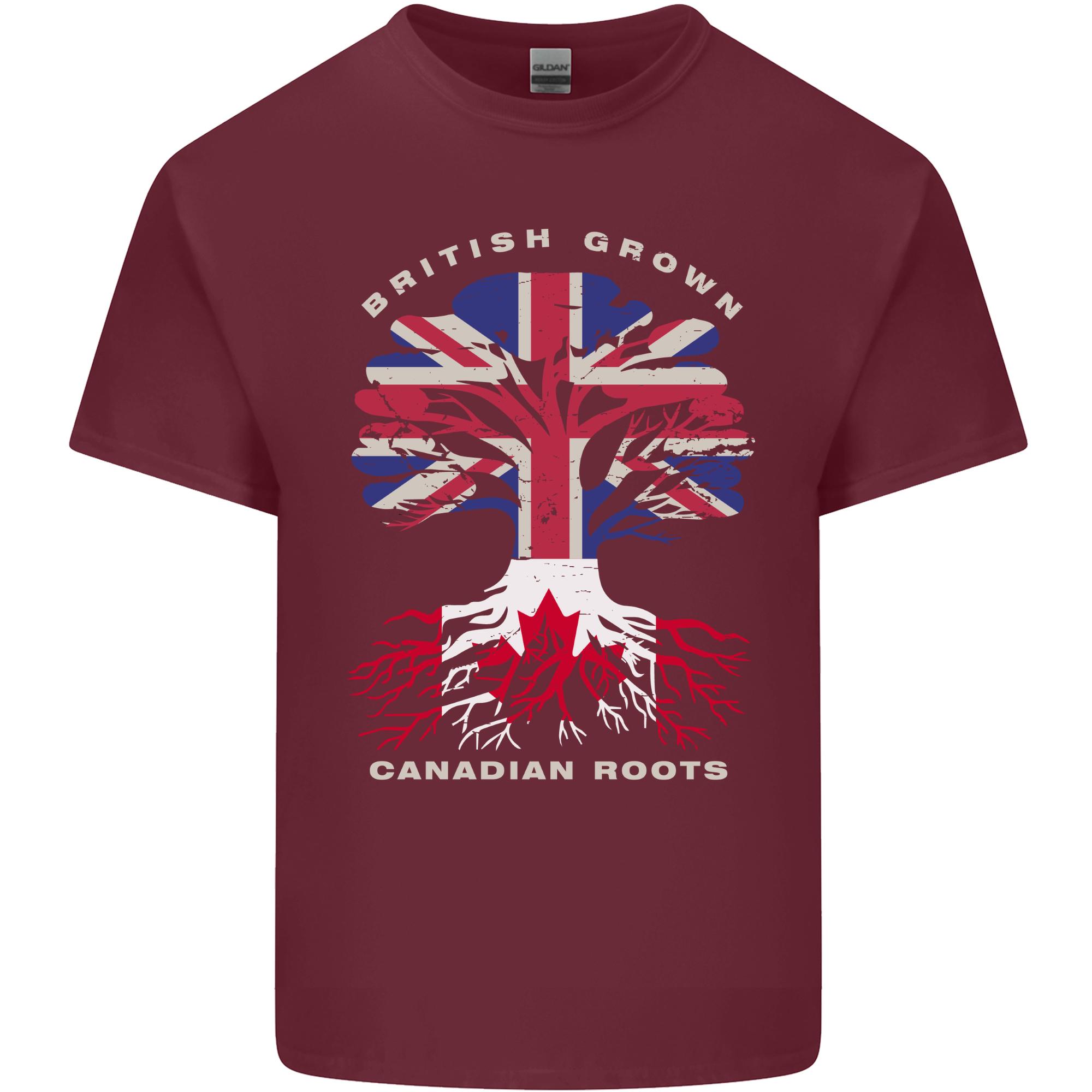 British Grown Canadian Roots Canada Flag Unisexs Light Cotton TShirt S