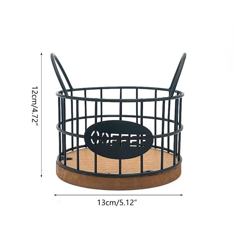 Iron Coffee Holder Versatile Coffee Storage Rack Coffee Pods Basket Decoration for Kitchen Countertop Espresso Pods Basket